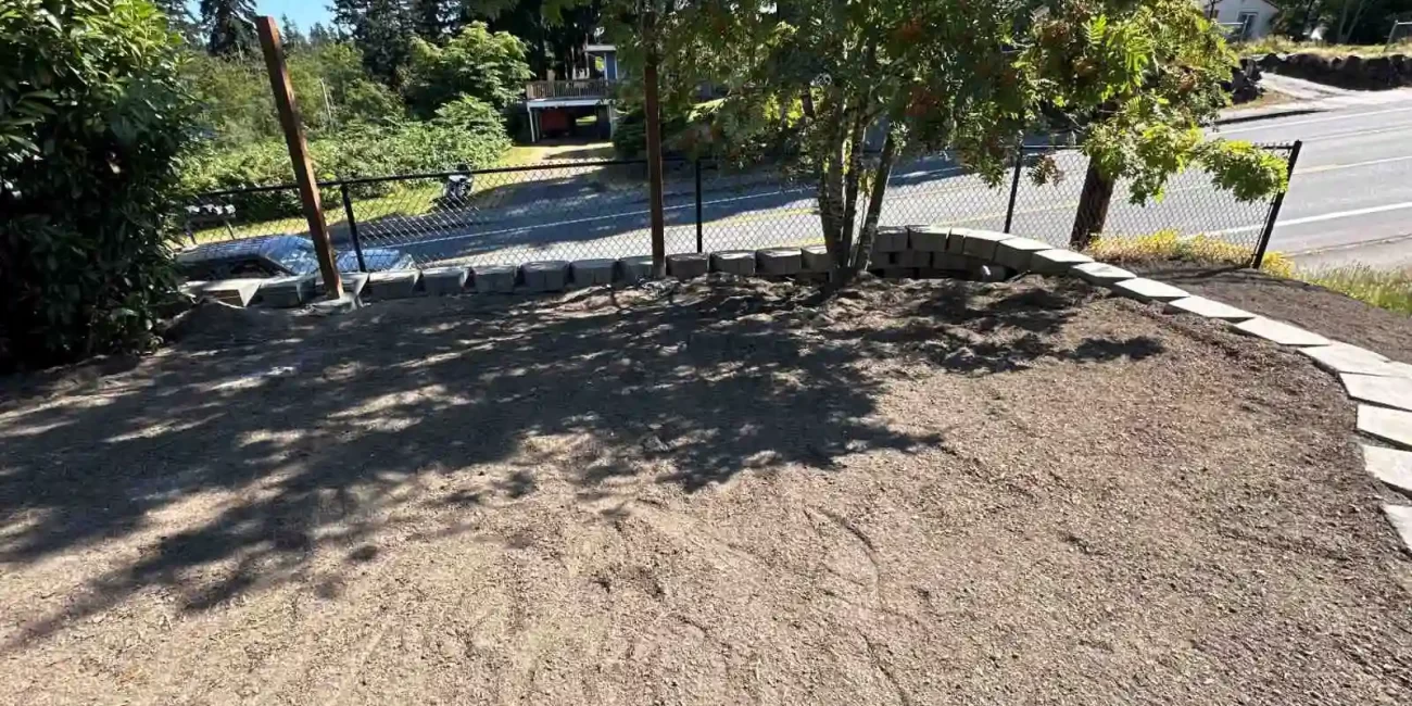 backyard restoration soil retaining wall everett washington