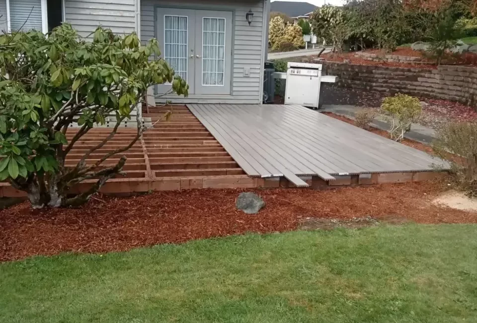 deck installation tore off boards installed new boards marysville washington