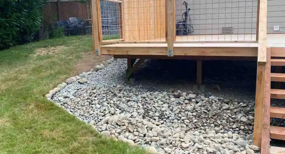 landscape installation of rocks in arlington washington