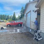 pressure washed front driveway before photo in kenova washington