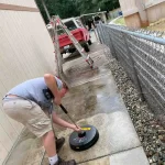 pressure washed front driveway during photo in kenova washington