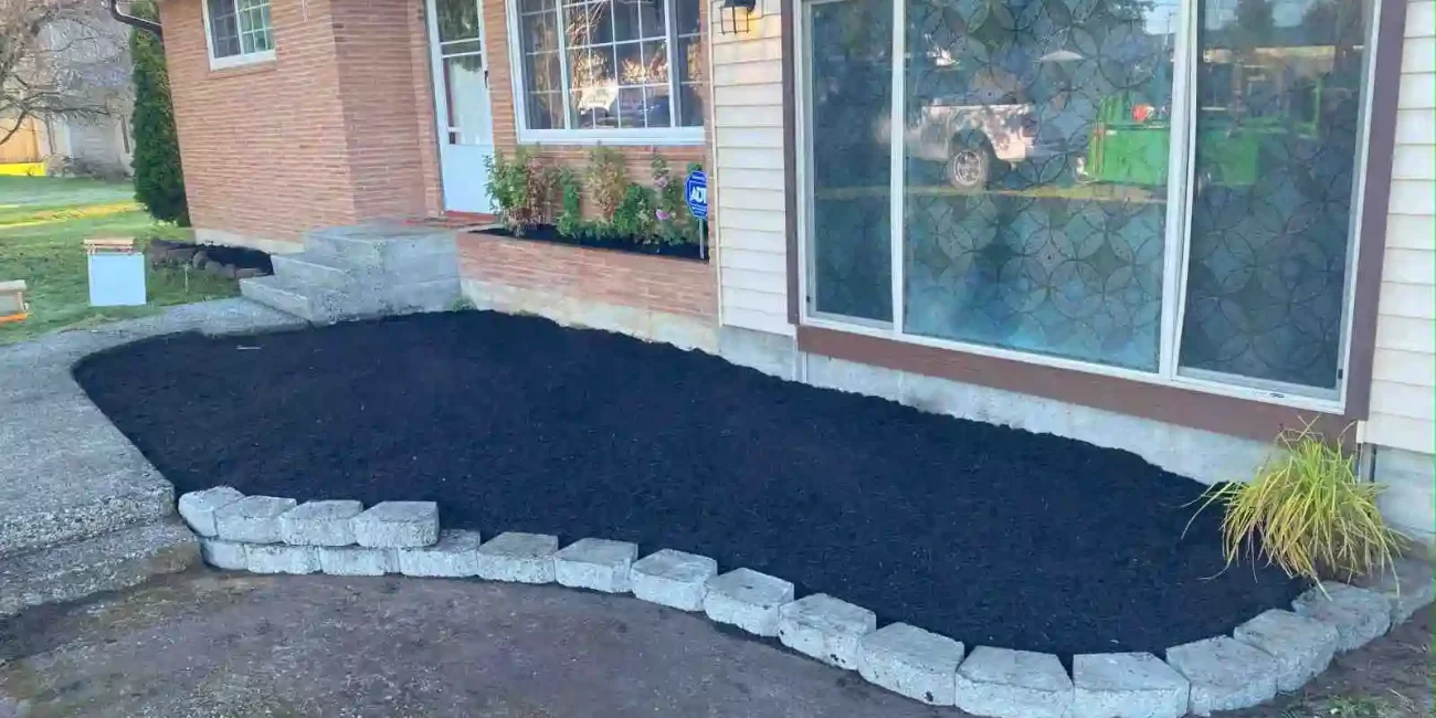 pressure washing landscape and pressure wash retaining wall marysville washington
