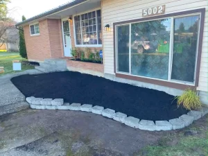 pressure washing landscape and pressure wash retaining wall marysville washington