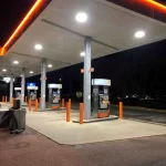 pressure washing the back patio of 76 gas station in marysville washington after