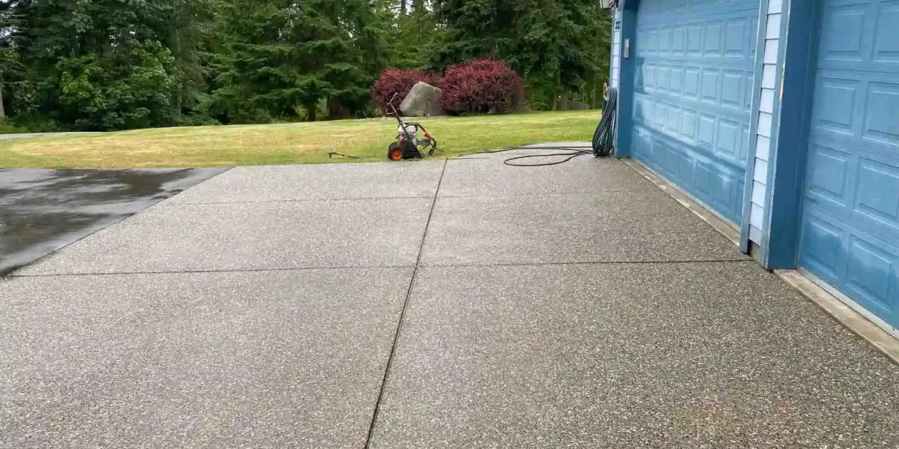 pressure washing the back patio of cameno washington after