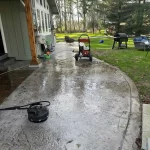 pressure washing the back patio of marysville washington during