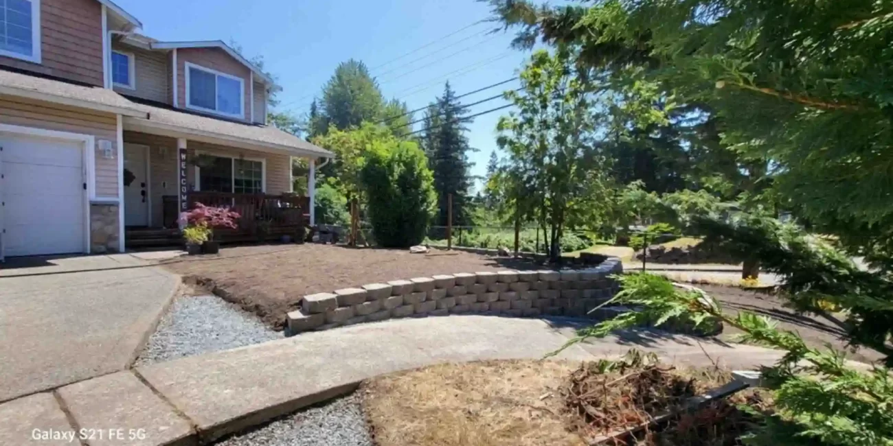 retaining wall and landscape everett washington