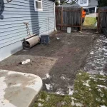 sod retaining wall concrete after but sod not finished yet everett washington 2